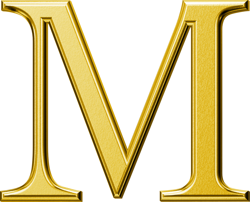 Luxury gold letter M