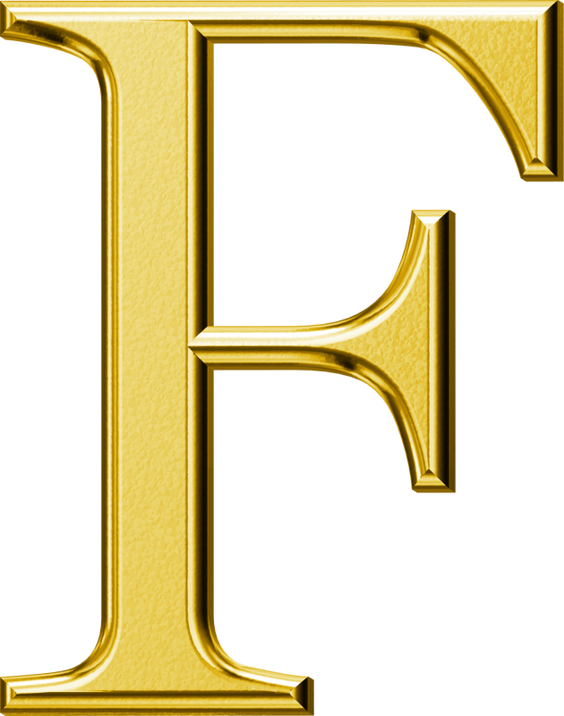 Luxury gold letter F